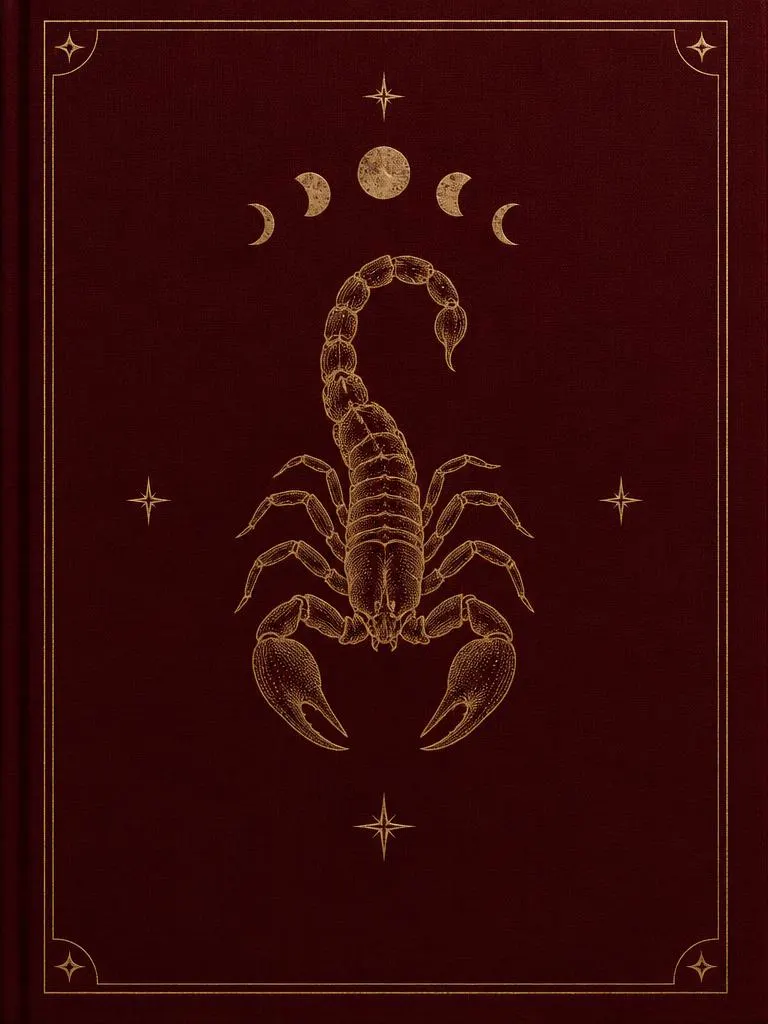 Portada del cuaderno con escorpión dorado